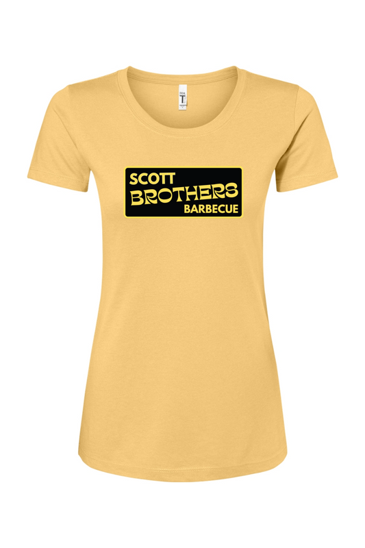 Scott Brothers Barbecue Black N' Gold Logo Cotton T-Shirt - Women's