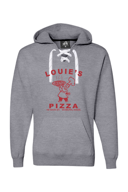Louie's Pizza Large Logo Sport Lace Premium Hoodie - Mens