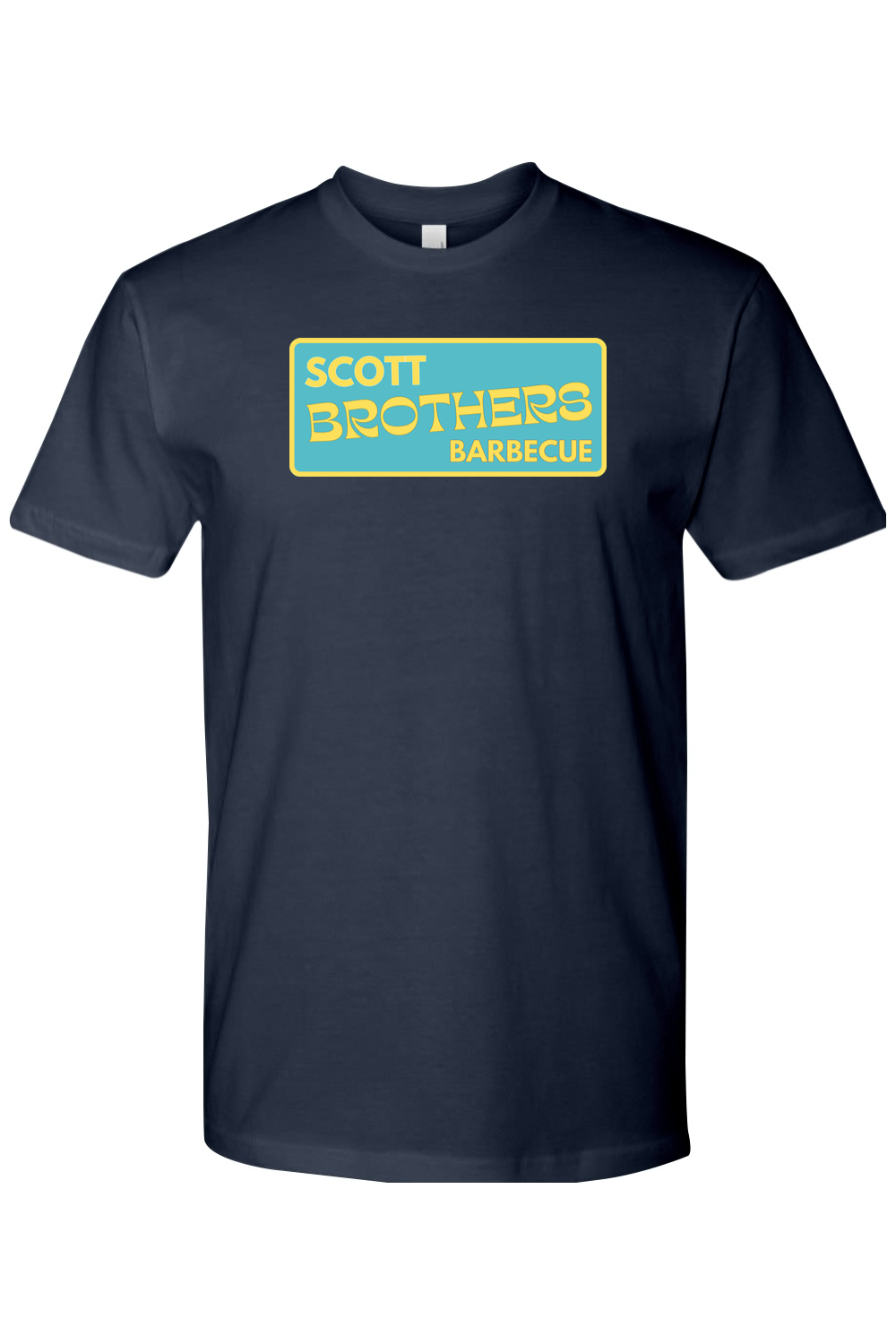 Scott Brothers Barbecue Yellow/Teal Logo Cotton Tshirt - Unisex