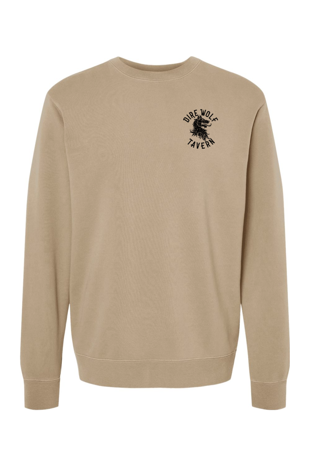 Dire Wolf Tavern Skull Chain Pigment-Dyed Crewneck Sweatshirt - Mens