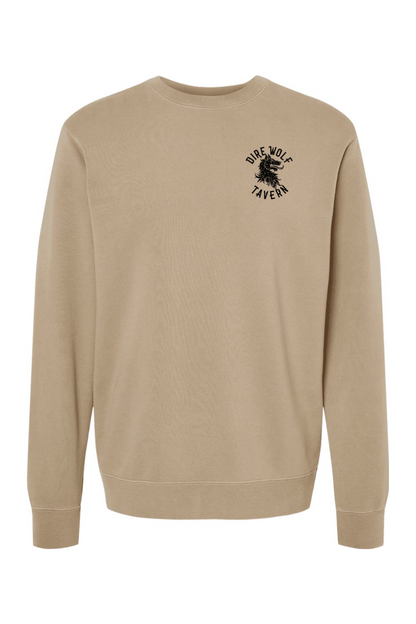 Dire Wolf Tavern Skull Chain Pigment-Dyed Crewneck Sweatshirt - Unisex