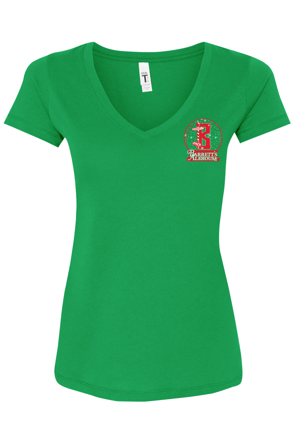 Barrett's Alehouse Santa Cotton Blend V-Neck T-Shirt - Women's