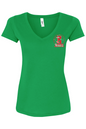 Barrett's Alehouse Santa Cotton Blend V-Neck T-Shirt - Women's