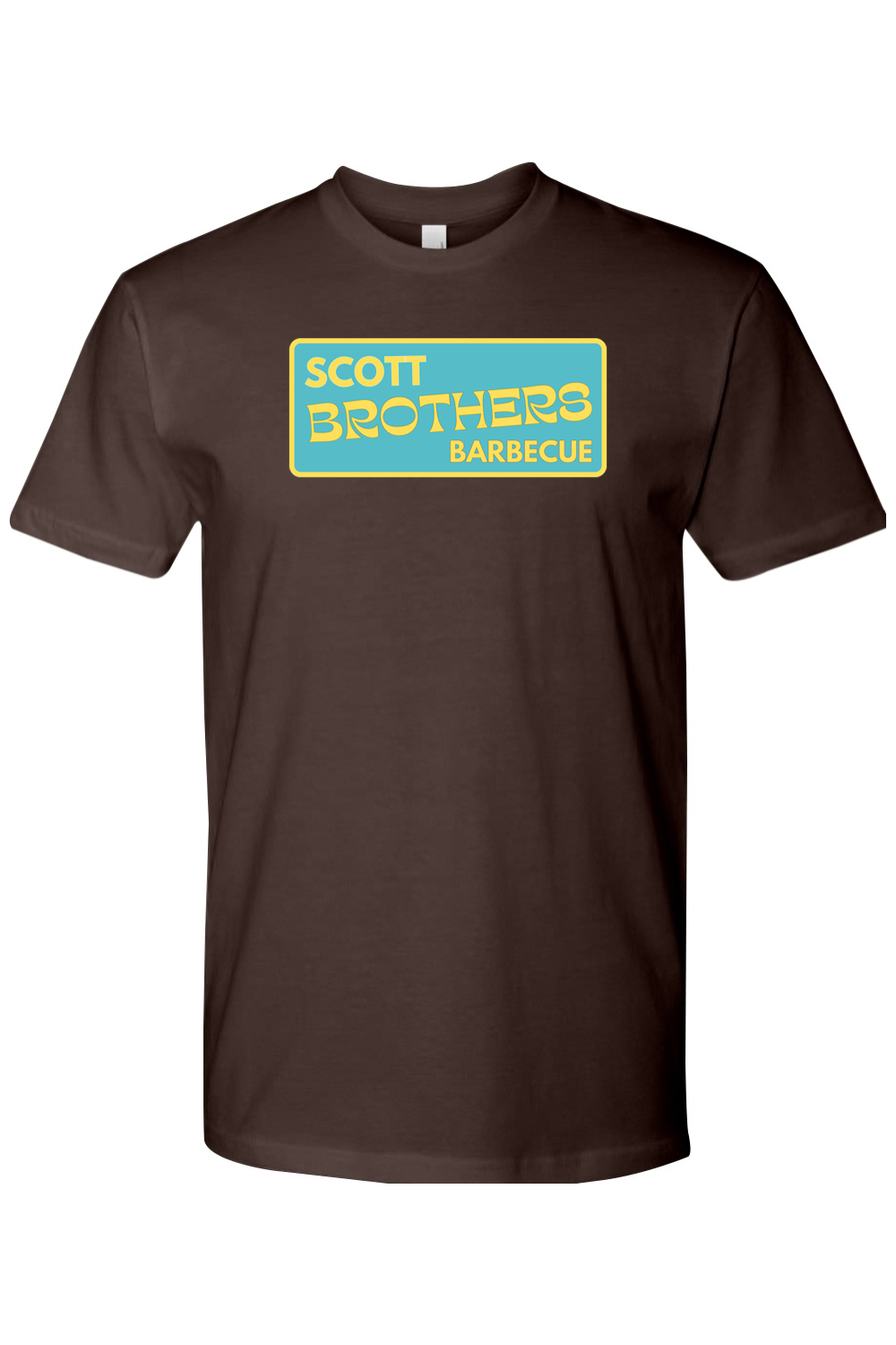 Scott Brothers Barbecue Yellow/Teal Logo Cotton Tshirt - Unisex
