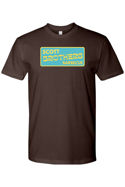 Scott Brothers Barbecue Yellow/Teal Logo Cotton Tshirt - Unisex