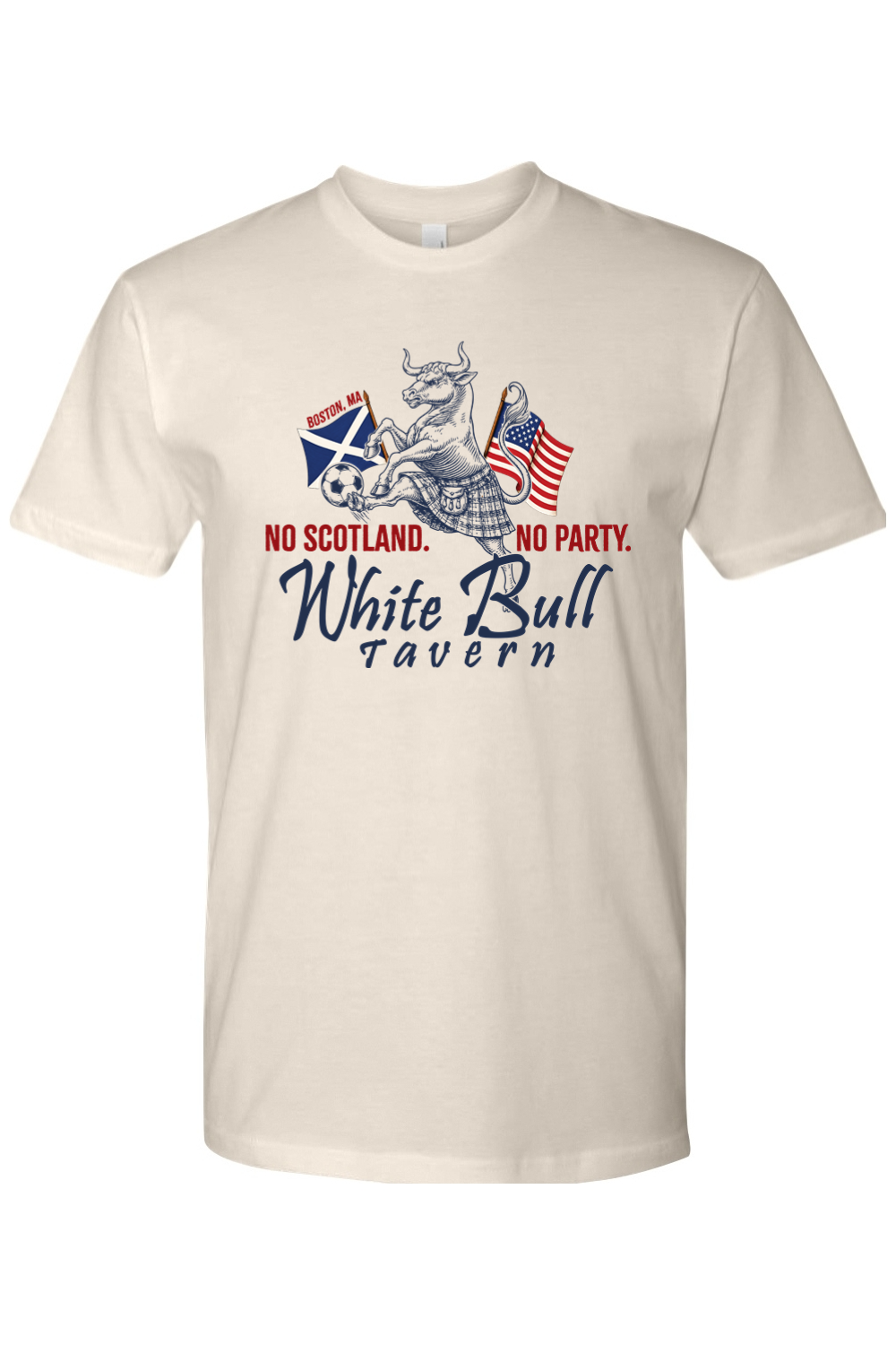 White Bull "No Scotland. No Party."  Cotton T-Shirt - Men's