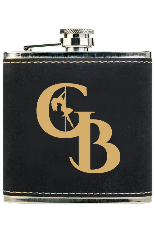 Golden Banana Engraved Leatherette Stainless Steel Flask