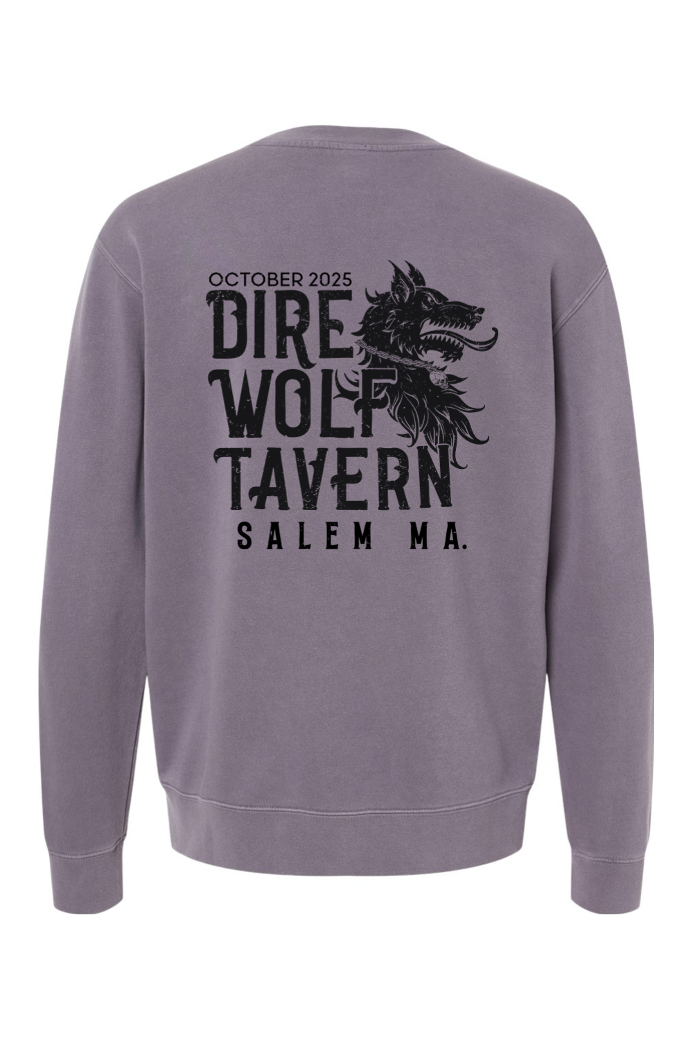 Dire Wolf Tavern Skull Chain Pigment-Dyed Crewneck Sweatshirt - Mens