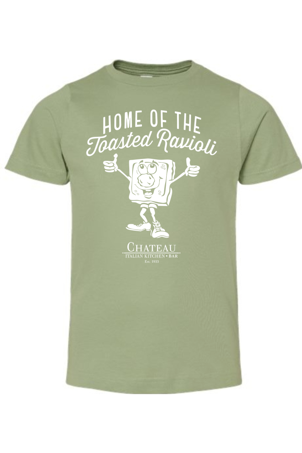 Chateau Home of the Toasted Ravioli Cotton *Spring Colors* T-Shirt - Youth