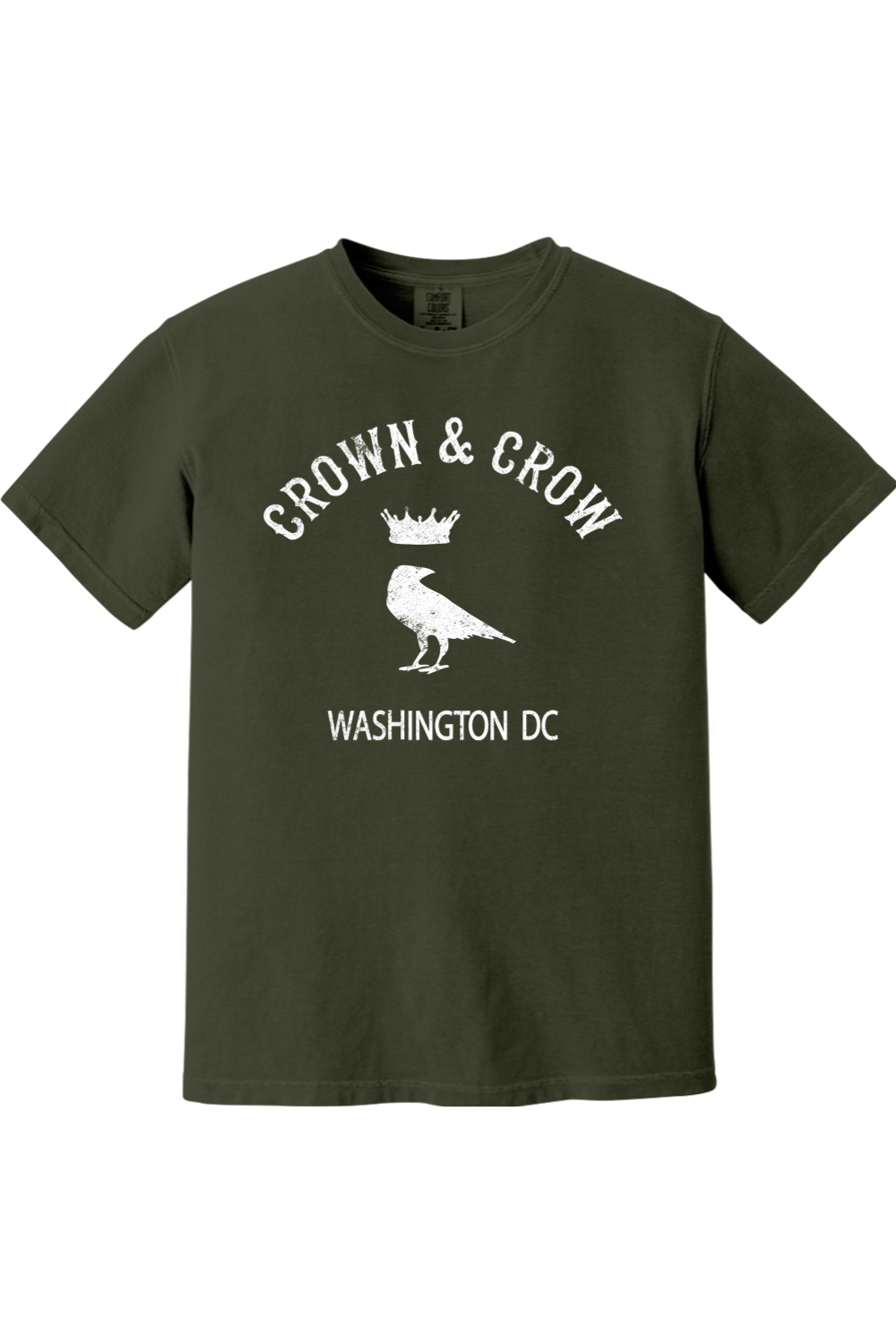 Crown & Crow in White Unisex Garment-Dyed T-shirt