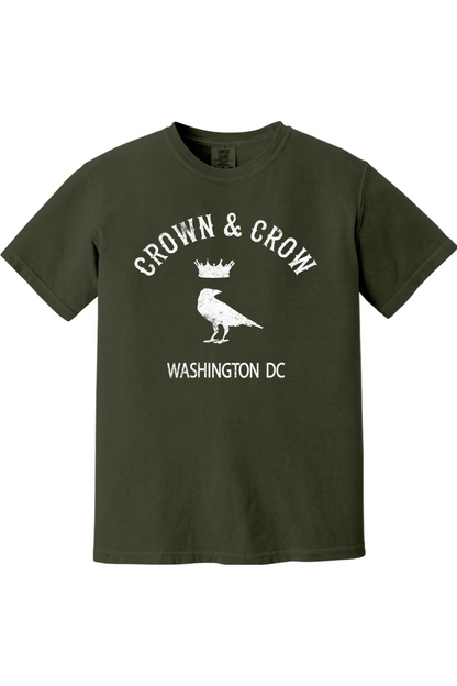 Crown & Crow in White Unisex Garment-Dyed T-shirt