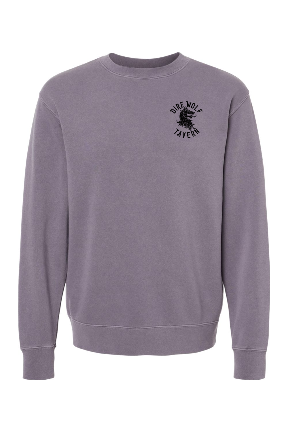 Dire Wolf Tavern Skull Chain Pigment-Dyed Crewneck Sweatshirt - Mens