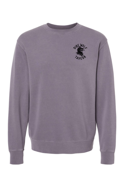 Dire Wolf Tavern Skull Chain Pigment-Dyed Crewneck Sweatshirt - Unisex