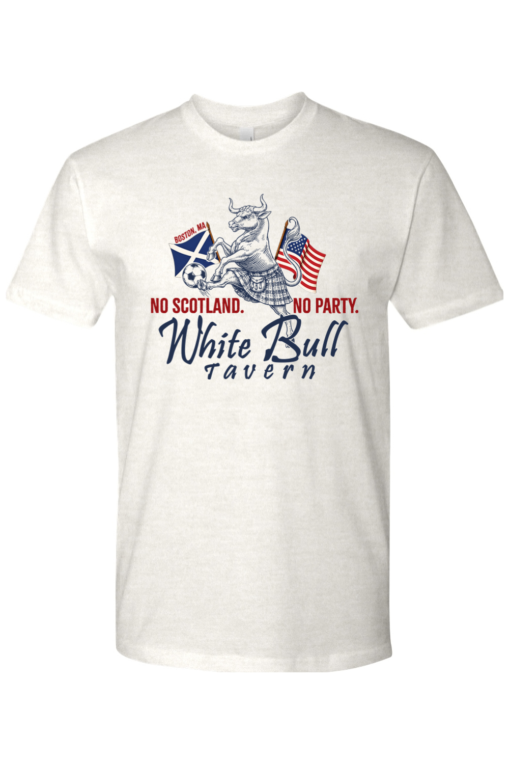 White Bull "No Scotland. No Party."  Cotton T-Shirt - Men's