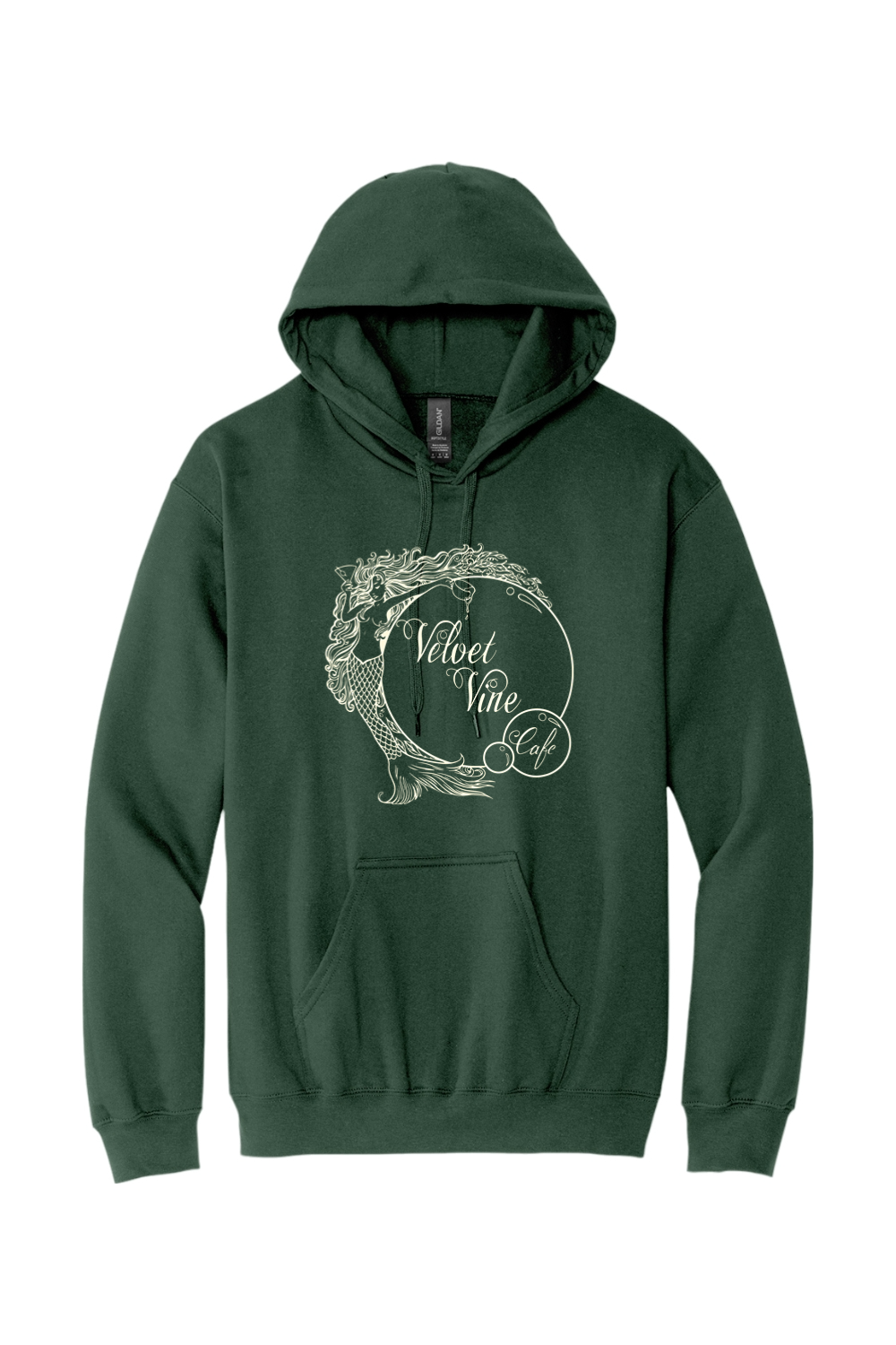 Velvet Vine Green Sponge Fleece Hoodie - Mens