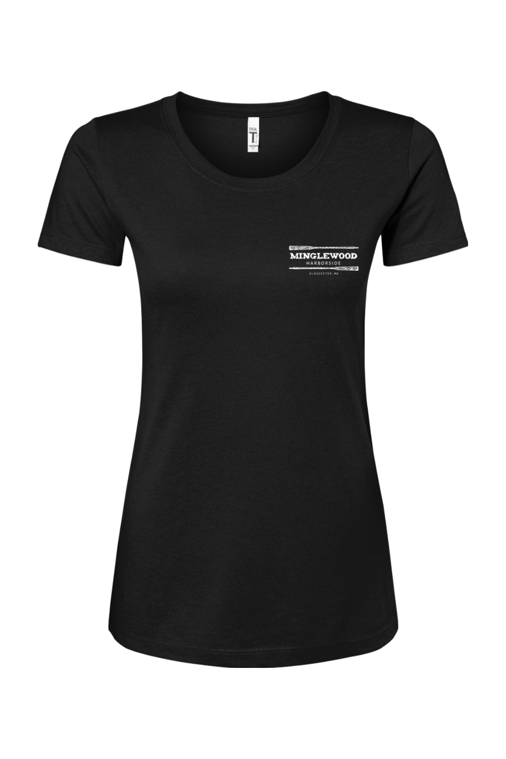 Staff Uniform - Minglewood White Logo Left Chest Women's Cotton Blend T-Shirt