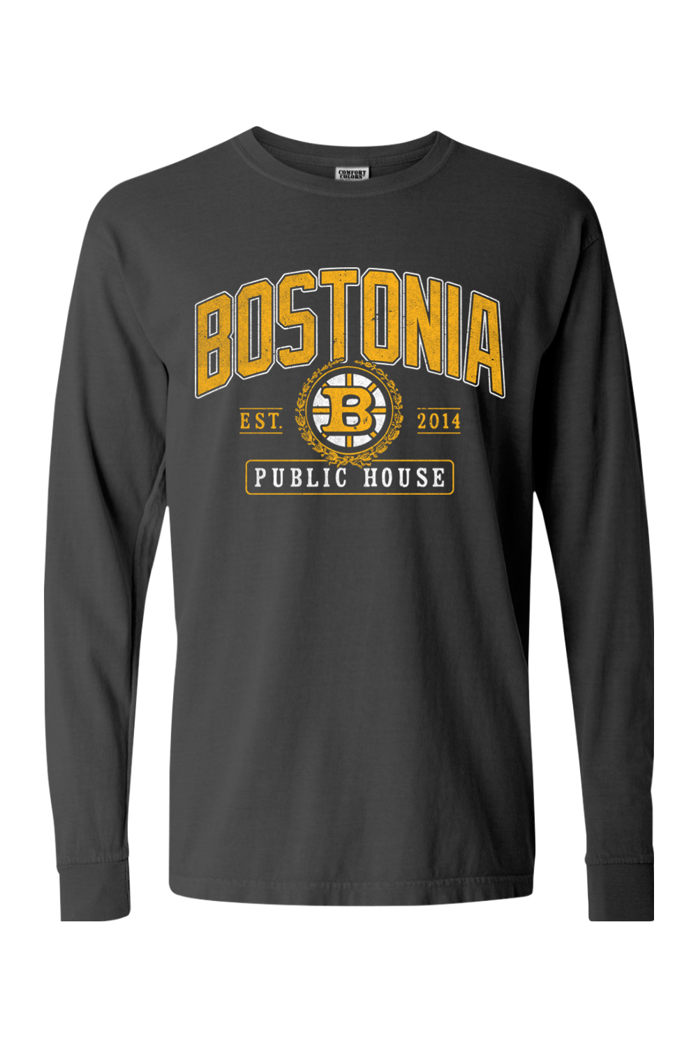 Bostonia Black & Gold Comfort Colors Long Sleeve T-Shirt - Men's