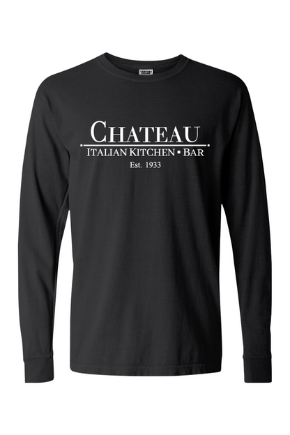 Chateau Italian Kitchen & Bar Large Logo Comfort Colors Long Sleeve T-Shirt - Mens