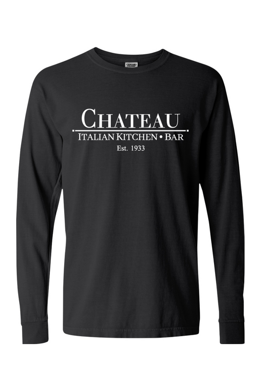 Chateau Italian Kitchen & Bar Large Logo Comfort Colors Long Sleeve T-Shirt - Mens