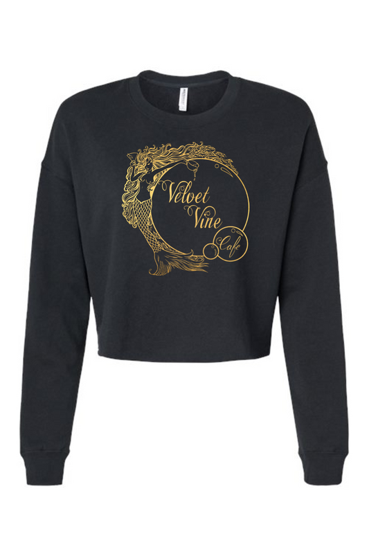 Velvet Vine Cafe Gold Logo Cropped Sweatshirt - Women's