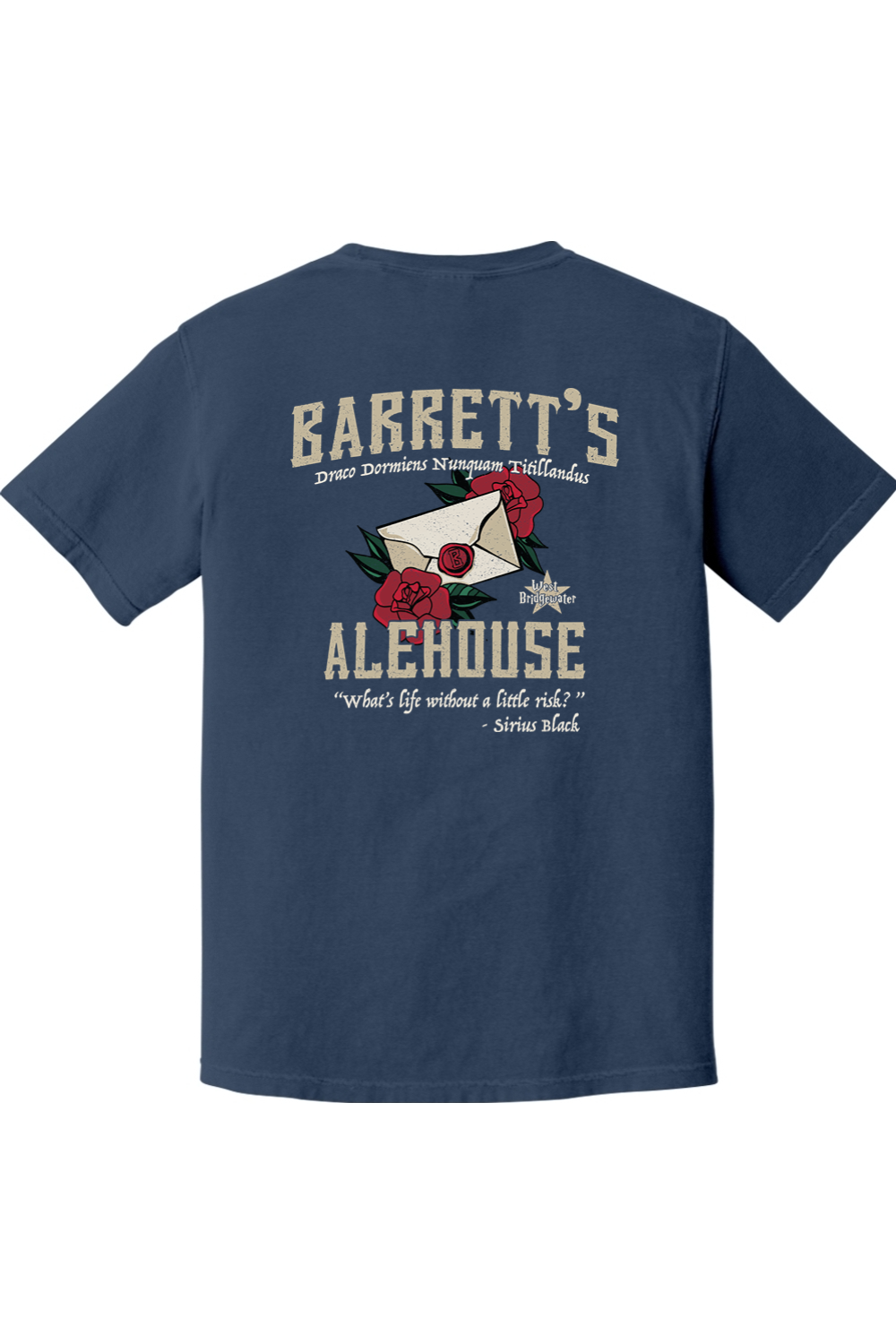 Barrett's Alehouse Rose Letter Comfort Colors T-Shirt - Mens Adult