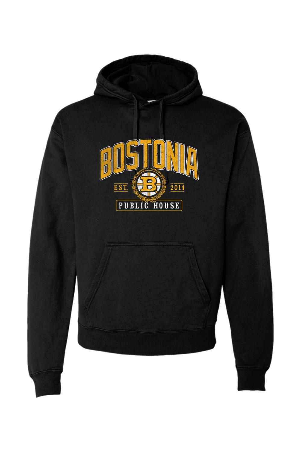 Bostonia Black & Gold Garment-Dyed Hoodie - Men's