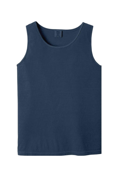 Navy blue Comfort Colors heavyweight ring-spun cotton tank top with a relaxed fit and classic crew neckline.
