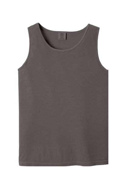 Charcoal grey Comfort Colors heavyweight ring-spun cotton tank top with a classic crew neck and relaxed fit.