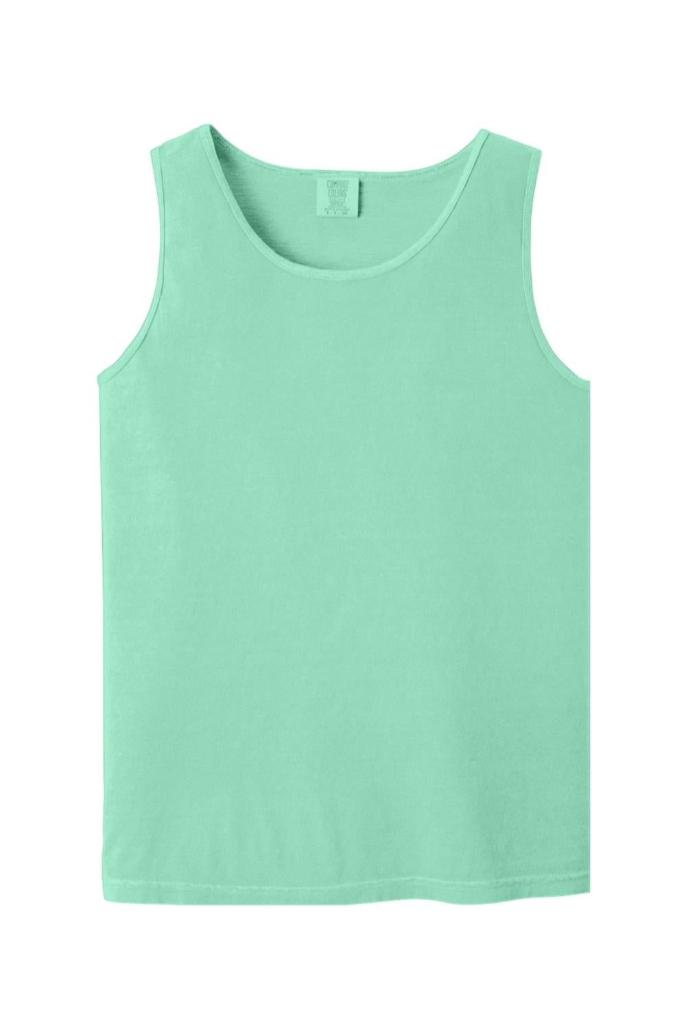 Mint green Comfort Colors heavyweight ring-spun cotton tank top with a relaxed fit and crew neckline.