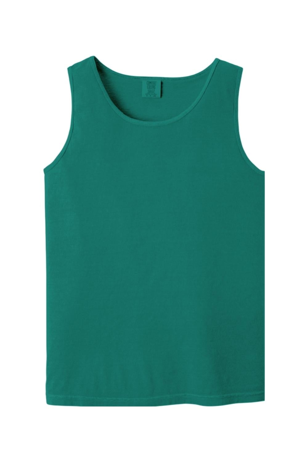 Dark teal Comfort Colors heavyweight ring-spun cotton tank top with a relaxed fit and classic crew neckline.