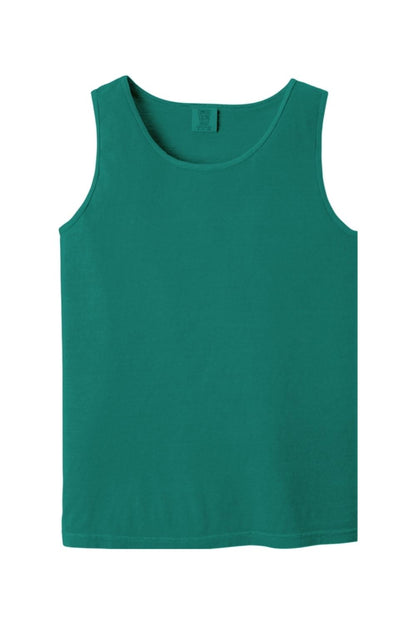Dark teal Comfort Colors heavyweight ring-spun cotton tank top with a relaxed fit and classic crew neckline.