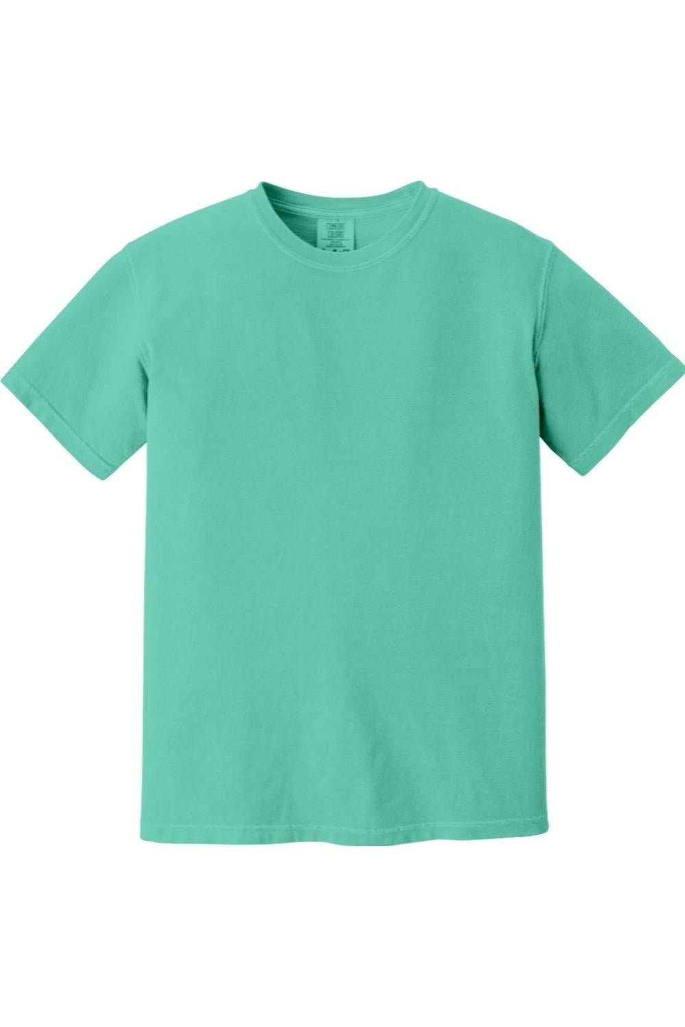 Comfort Colors mint green garment-dyed ringspun cotton short sleeve t-shirt with a relaxed fit and ribbed collar.