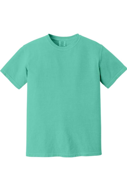 Comfort Colors mint green garment-dyed ringspun cotton short sleeve t-shirt with a relaxed fit and ribbed collar.