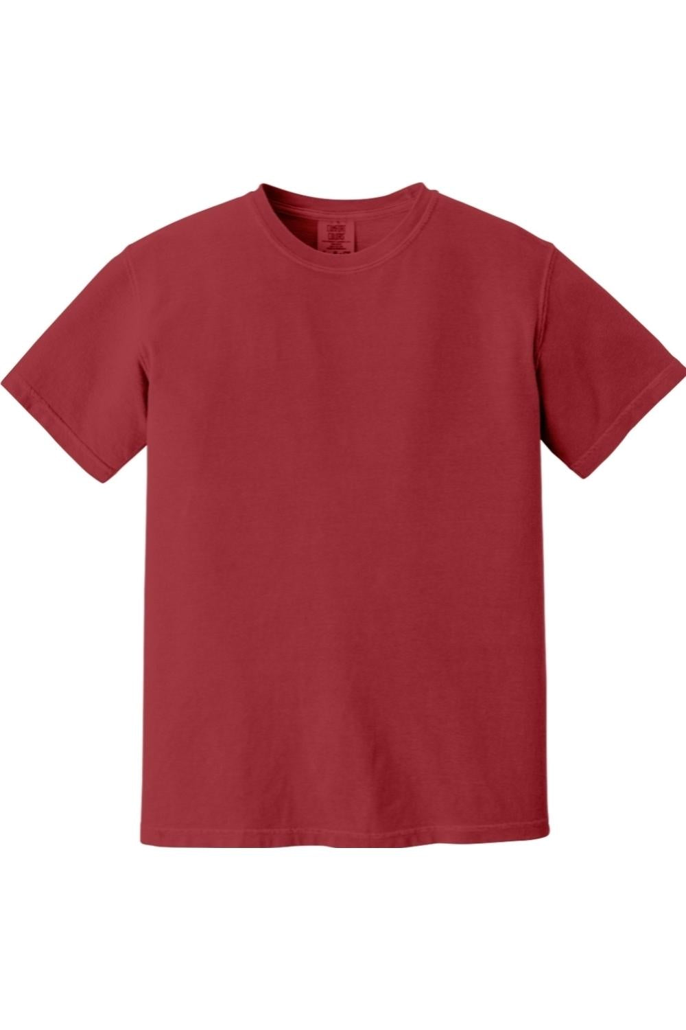 Comfort Colors garment-dyed, red ringspun cotton short sleeve t-shirt with a classic rib collar and relaxed fit.