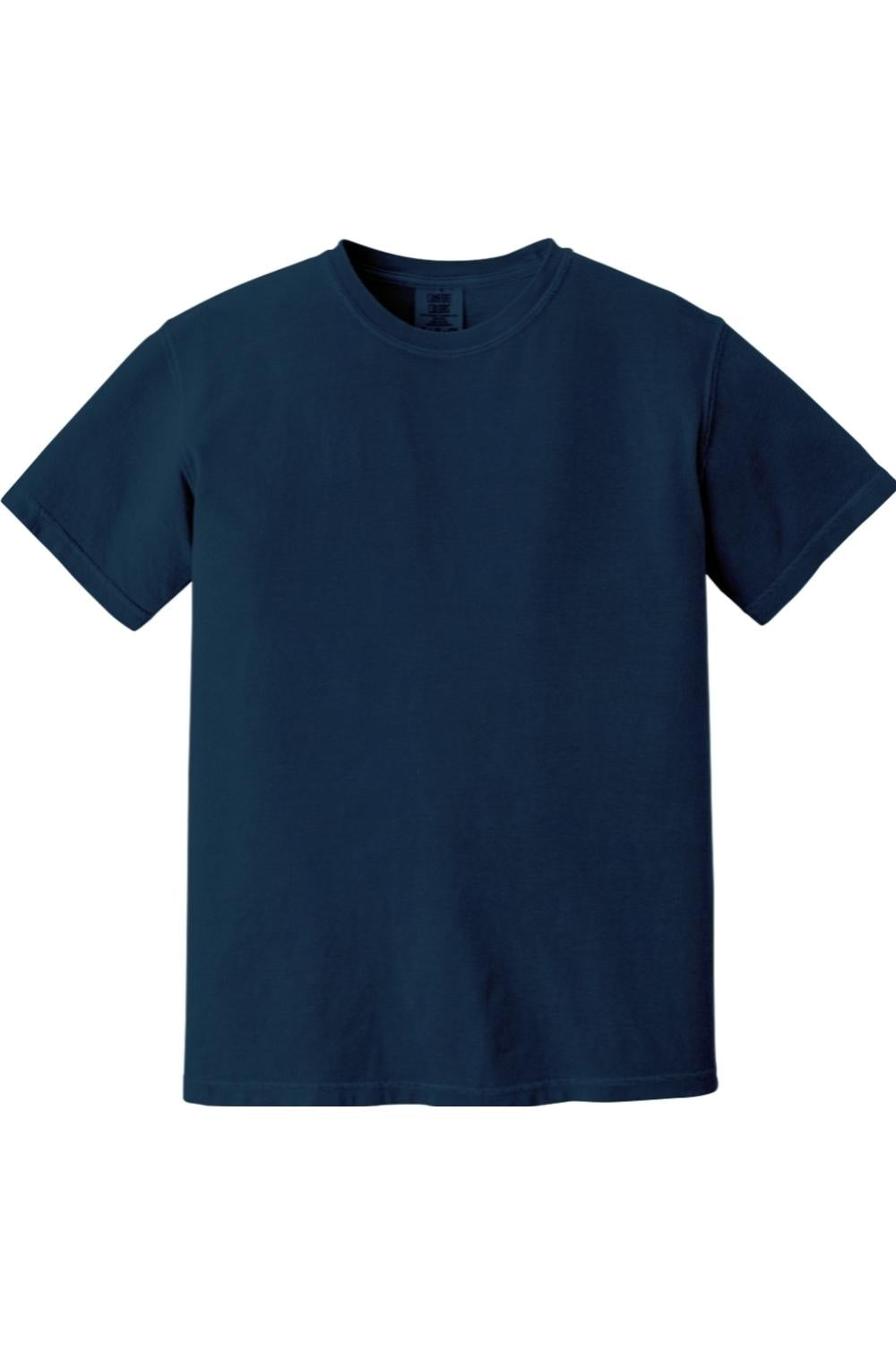 Navy blue Comfort Colors short sleeve t-shirt in soft, garment-dyed ring spun cotton with a classic crew neck.