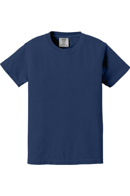 Navy blue Comfort Colors youth midweight ring-spun cotton t-shirt with a classic crew neck and relaxed fit.