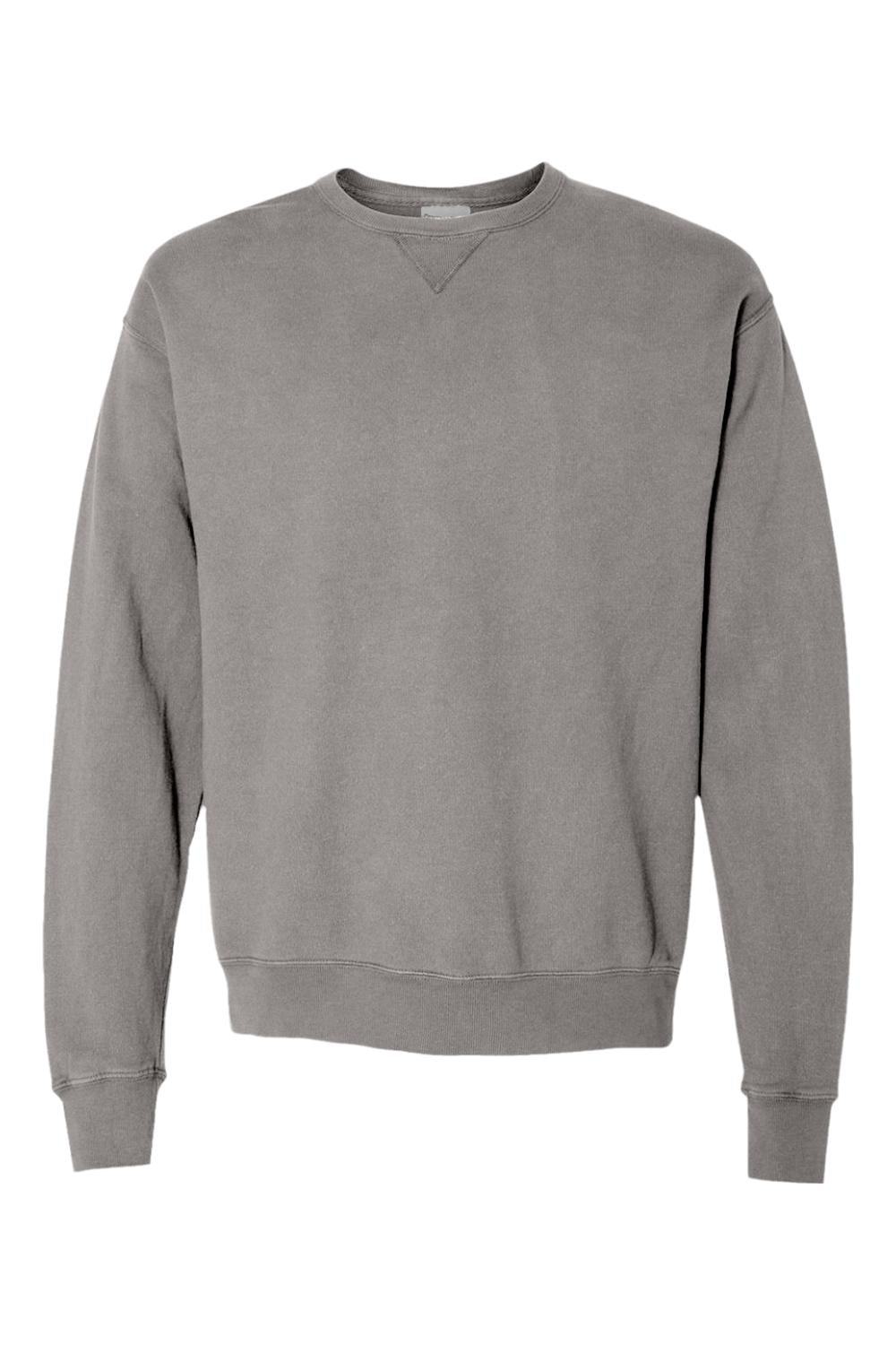 ComfortWash by Hanes garment-dyed crewneck sweatshirt in charcoal gray with a classic ribbed collar and V-notch detail.
