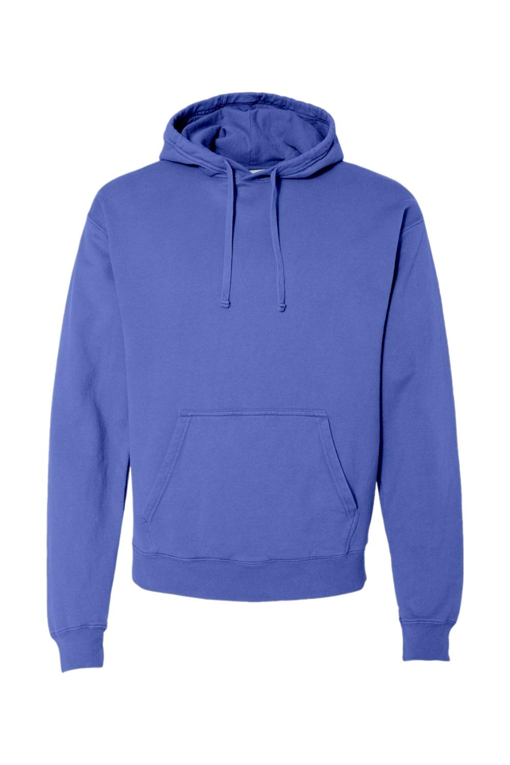 Blue ComfortWash by Hanes garment-dyed unisex hoodie with a drawstring hood and front kangaroo pocket.