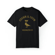 Crown & Crow Gold Logo Mens Garment-Dyed T-shirt