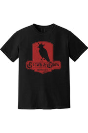 Crown & Crow in Red Distressed Mens Garment-Dyed T-shirt