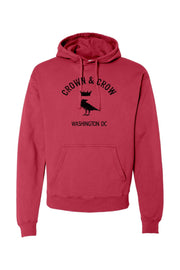 Crown and Crow Black Original Logo - Mens Garment-Dyed Hoodie