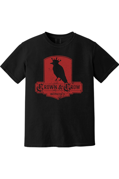 Crown & Crow in Red Distressed Unisex Garment-Dyed T-shirt