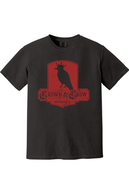 Crown & Crow in Red Distressed Unisex Garment-Dyed T-shirt