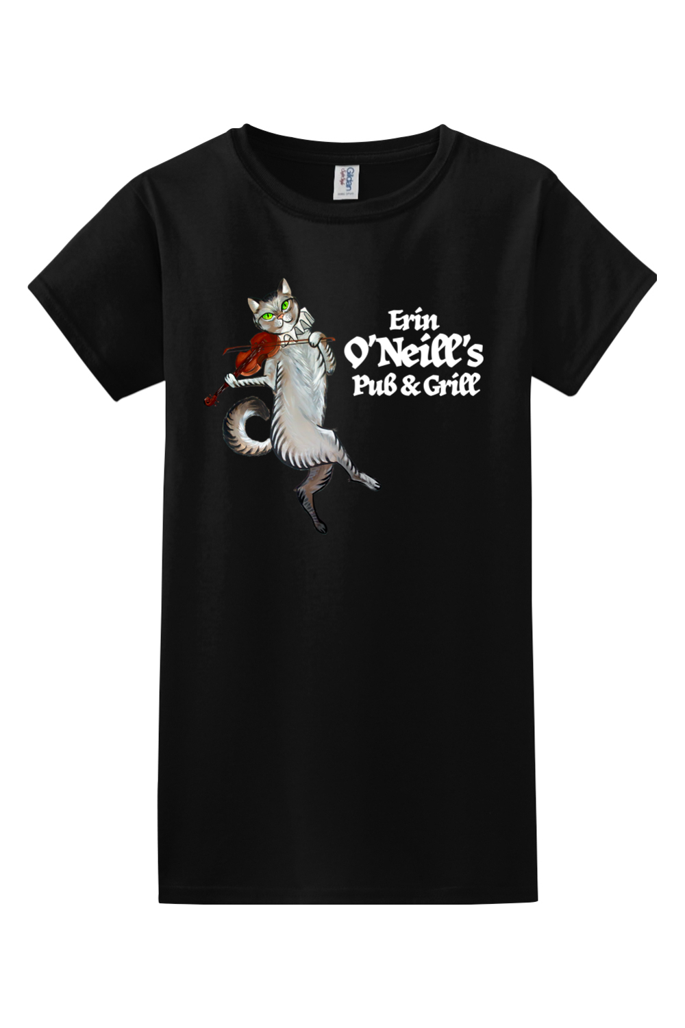 Erin O'Neill's Cat Cotton Dark Colored T-Shirt - Women's