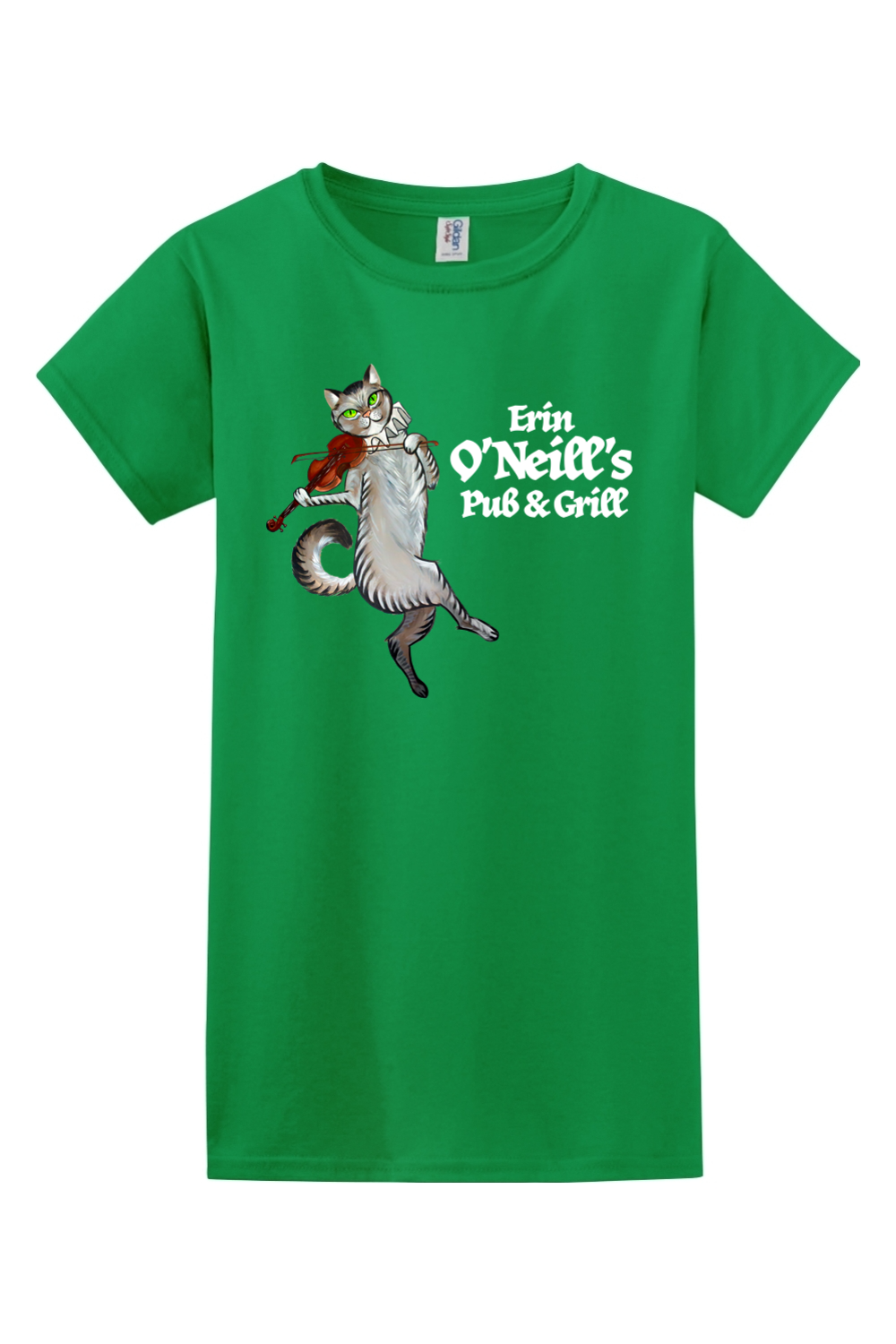 Erin O'Neill's Cat Cotton Dark Colored T-Shirt - Women's