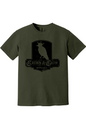 Crown & Crow in Black Distressed Unisex Garment-Dyed T-shirt