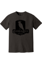 Crown & Crow in Black Distressed Unisex Garment-Dyed T-shirt