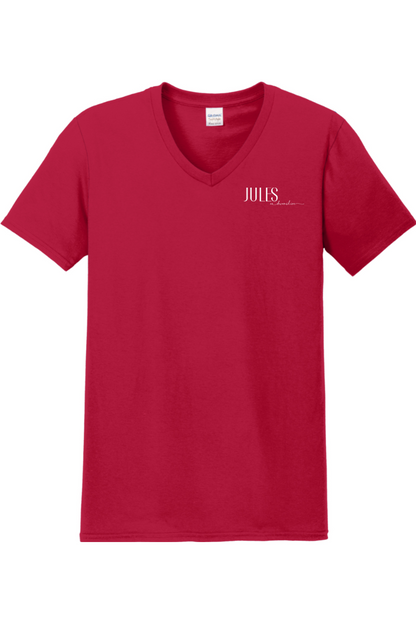 Jules on Devonshire Unisex V-Neck T-Shirt