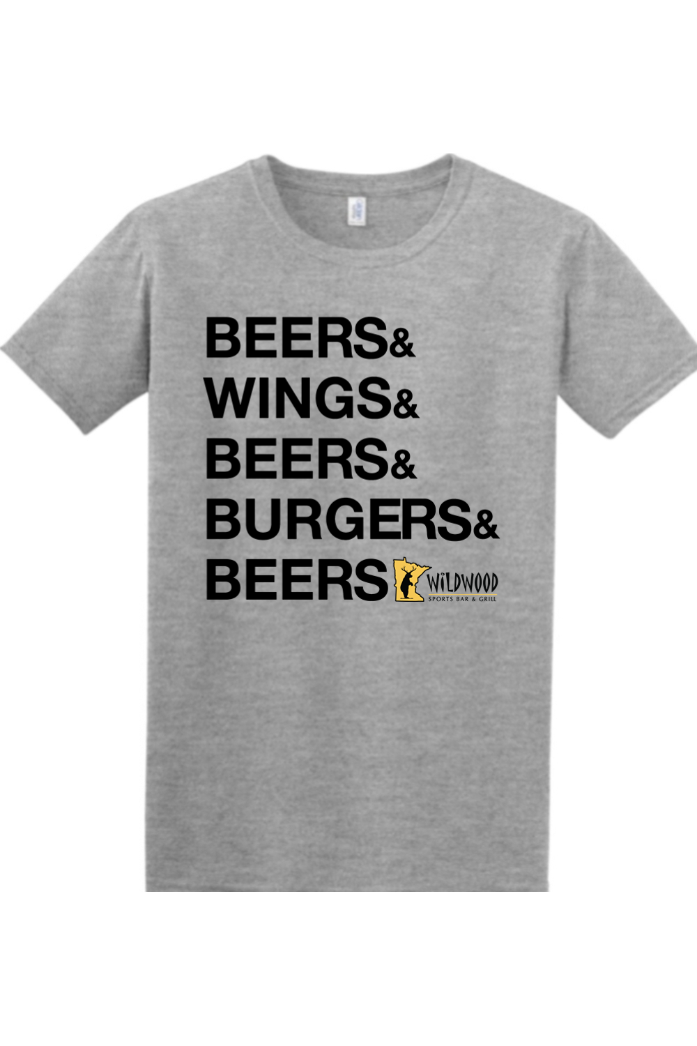 Wildwood Beers & Wings & Beers & Burgers & Beers T-shirt