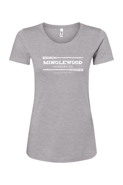 Staff Uniform - Minglewood White Logo Women's Cotton Blend T-Shirt